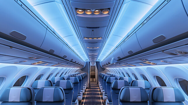 Modern aircraft cabin interior